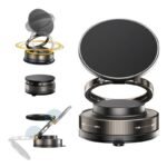 360° Adjustable Vacuum Magnetic Phone Holder, Suction Cup Phone Mount for Magsafe, Portable Cell Phone Holder for Car,Makeup/Gym/Mirror, Fit for All iphone iphone 11 and above