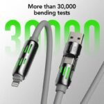 Universal 4-in-1 Multi USB Charging Cable with USB A,Type C,Lightning-MAX 240W Fast Charging&Data Sync for iPhone&Samsung Efficient Electronic Smartphone Cellphone