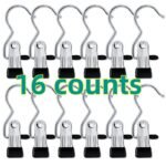 16 Counts Anti-Rust Clip Clothespins, Ultimate Lightweight Hanging Travel Hanger Organizer for Home & More, Space-Saving Magic Hat & Pants Storage Rack with Laundry Hooks